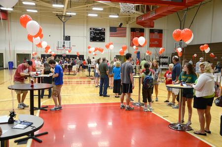 Freshmen register in the Fred Delay Gymnasium during New Student Move-in. - Photo by Jacob Moore