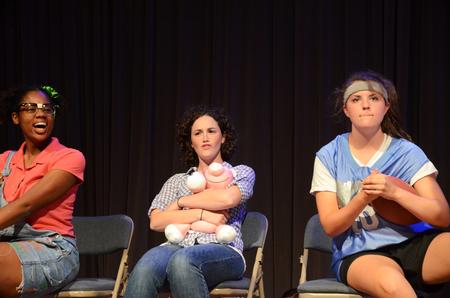 Women of Chi Omega perform a skit at the annual Focus Show.  - Photo by Zac Calvert
