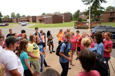Focus leaders prepare to lead new freshmen around Jackson to show them the area during Focus week.  - Photo by Zac Calvert