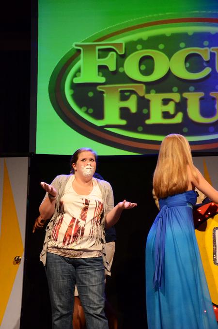Kathryn Moore, junior public relations major, participates at the annual SAC Game Show.  - Photo by Zac Calvert