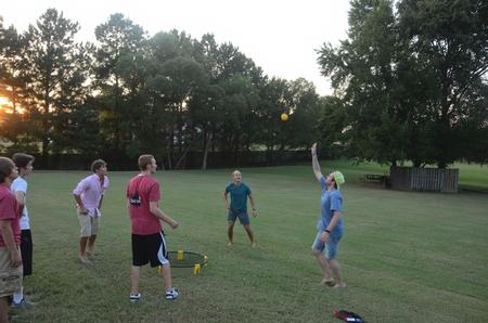 New Union students play games and have ice cream at the annual ice cream social held at the Dockery's home.  - Photo by Morris Abernathy