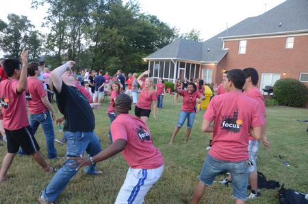 New students enjoy games and ice cream at the annual ice cream social hosted by the Dockerys. - Photo by Morris Abernathy