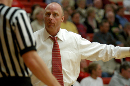 Union head coach Ralph Turner works hard during the game for his Bulldogs. - Photo by Jonathan Blair