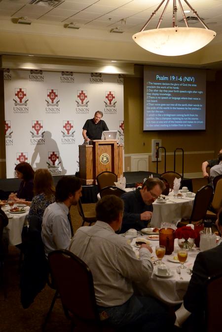 Jeffrey Hardin speaks at the Pew Research program luncheon. - Photo by Jacob Moore