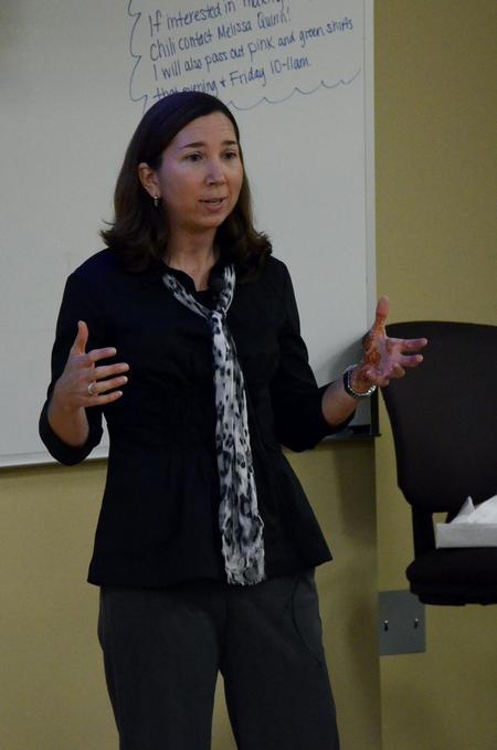 Melody Harper gives a lecture titled "One Life Can Make A Difference" at the Town and Gown lecture series.  - Photo by Anne Richoux