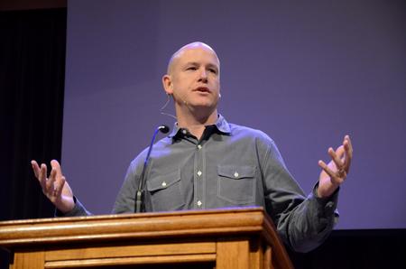 Jimmy Scroggins, pastor of First Baptist Church in West Palm Beach, Fla., speaks on the parable of the prodigal son during Faith in Practice chapel.  - Photo by Anne Richoux