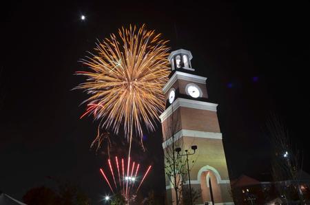 Fireworks were launched 600 feet into the air over Miller Tower to celebrate Union Homecoming 2011. - Photo by Morris Abernathy