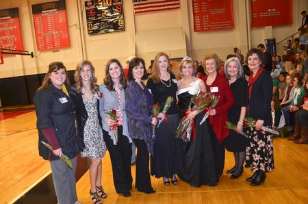 Former Union homecoming queens gather in the Fred DeLay Gym. Five decades are represented, from the 60's to present. - Photo by Morris Abernathy
