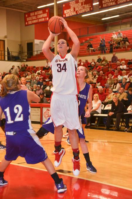 Union Lady Bulldog Shelby Ashcraft takes a shot against Westminster during game one of the Rotary Classic. - Photo by Morris Abernathy