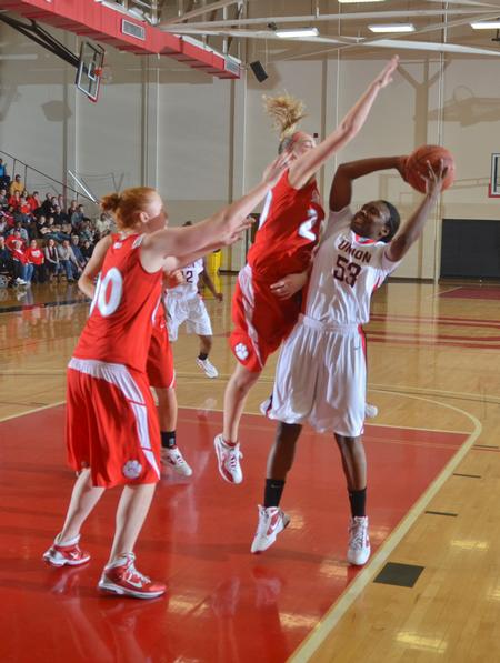Union's Lavanda Ross scores two more points during game three of the Rotary Classic. - Photo by Morris Abernathy