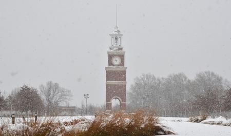 Winter strikes the Union campus as November comes to an end. The wet snow fell coating the campus with four to five inches of snow. - Photo by Morris Abernathy
