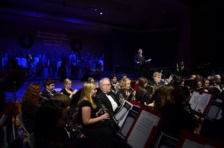 Students and faculty in the music department present their annual Christmas concert to guests of the university. - Photo by Ebbie Davis
