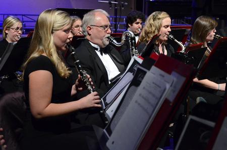 The department of music performs in "A Union Christmas" in the G.M. Savage Memorial Chapel. - Photo by Anne Richoux