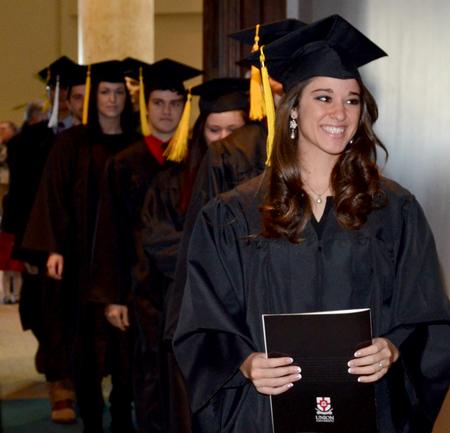 Brittany Denson, psychology graduate, waits to enter Union's 2011 Fall Commencement Services. - Photo by Ebbie Davis