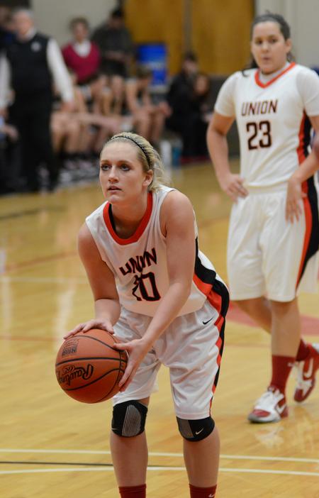 Photo by Jacob Moore
Lady Bulldog Amy Philamlee prepares for a free throw during a game Feb. 11 against Freed Hardeman at the Fred DeLay Gymnasium. - Photo by Jacob Moore