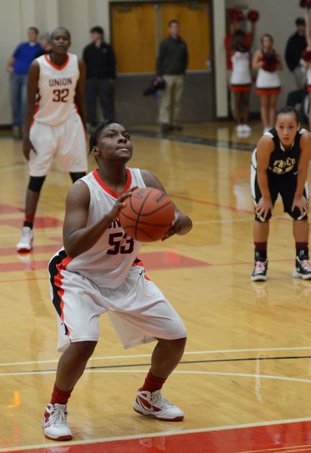 Photo by Jacob Moore
Lady Bulldog Lavanda Ross prepares for a free throw during a game Feb. 11 against Freed Hardeman at the Fred DeLay Gymnasium. - Photo by Jacob Moore
