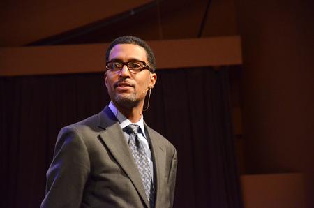 Kevin Smith, assistant professor of church history at the Southern Baptist Theological Seminary, speaks in chapel.  - Photo by Zac Calvert