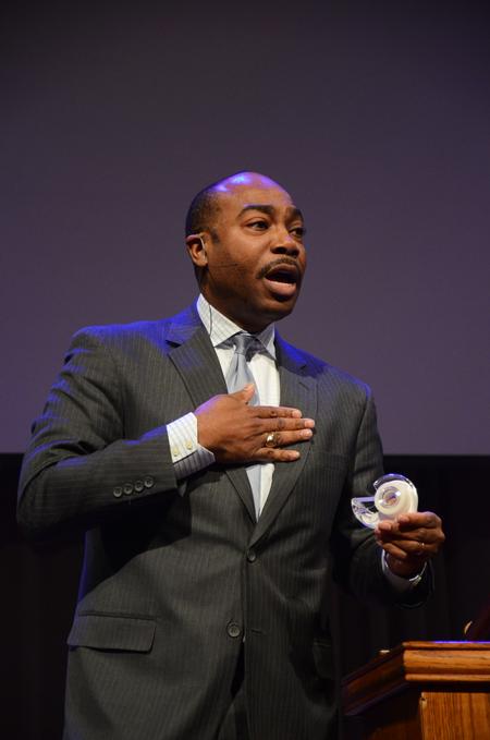 Bartholomew Orr, senior pastor of Brown Missionary Baptist Church in Mississippi, speaks to Union students and employees about the importance of sticking to the Bible.  - Photo by Zac Calvert