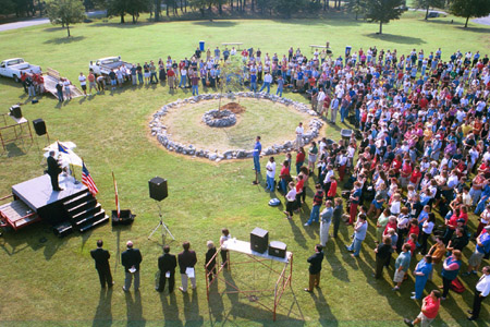 The University Community joined together for a time of rememberance and response on the one year anniversary of the Sept. 11 events. - Photo by Amanda Smith