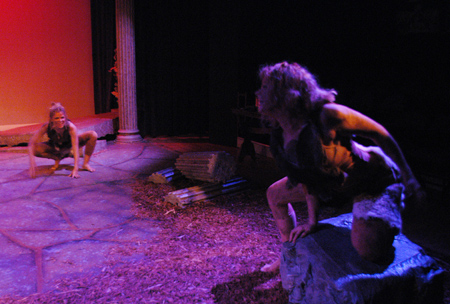 Courtney Braswell and Emily Brown as two of the witches in <i>Macbeth</i>. - Photo by Jim Veneman