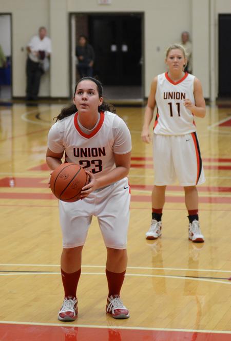 Astrid Huttemann shoots a free throw during a game against Blue Mountain College. - Photo by Jacob Moore