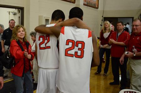 The Bulldogs walk out of the Fred DeLay Gymnasium after falling to Freed Hardeman University in the opening round of the TranSouth Athletic Conference Championship. - Photo by Jacob Moore