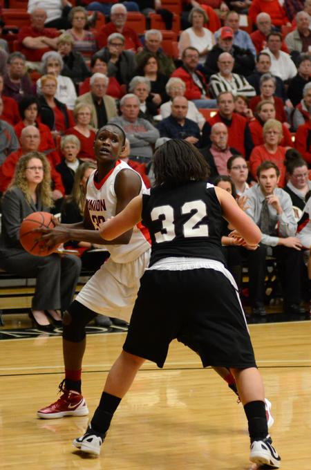 Photo by Jacob Moore

Lady Bulldog Mildred Olumasi looks for a shot during the TranSouth tournament championship game against Freed Hardeman. - Photo by Jacob Moore