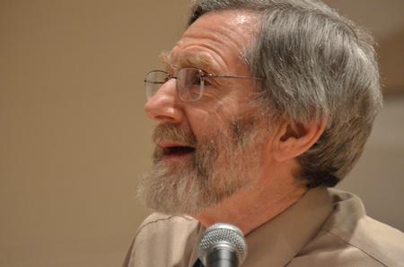 Carl Dennis, poet and winner of the 2002 Pulitzer Prize for Poetry for his book, 'Practical Gods', shares some of his work with Union students and faculty at Hartley Recital Hall. - Photo by Morris Abernathy
