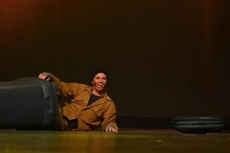 Andrew Key, sophomore media communications major, performs during the Lambda Chi Alpha performance at the 15th annual Variety Show. - Photo by Jacob Moore