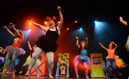 Members of Kappa Delta perform as Dr. Seuss characters during the 15th annual Variety Show at the Carl Perkins Civic Center. - Photo by Jacob Moore