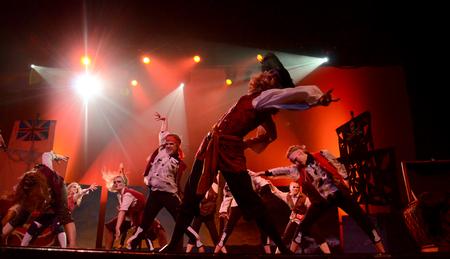 Members of Zeta Tau Alpha perform as characters from "Pirates of the Caribbean" during the 15th annual Variety Show, hosted by the Student Activities Council. - Photo by Jacob Moore