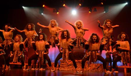 Members of Chi Omega reenact a scene from "The Lion King" during their performance at the 15th annual Variety Show. - Photo by Jacob Moore