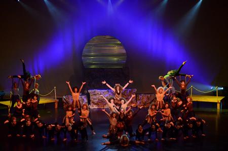 Chi Omega concludes their first place performance of a Lion King themed act at the 15th annual Variety Show. - Photo by Anne Richoux