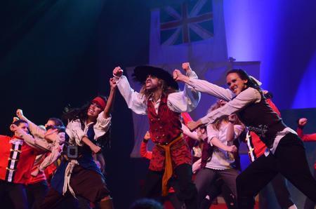 Claudia Velasco, Tori Brooks, and Kate Drewry battle each other in the Zeta Tau Alpha act during the 15th Annual Variety Show. - Photo by Zac Calvert