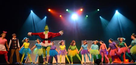 The women of Kappa Delta cheer about the Grinch's heart growing to three times its size during their performance at the 15th Annual Variety show. - Photo by Ebbie Davis