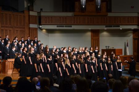 The University Singers perform in the Spring Choral Concert held at First Baptist Church.  - Photo by Ebbie Davis