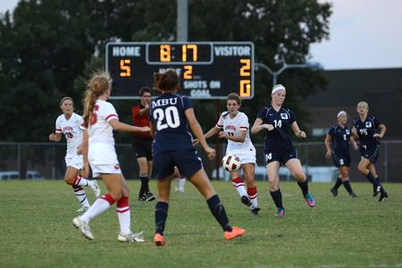 The Lady Bulldogs go up against the Spartans of Missouri Baptist University in a home soccer game. - Photo by Jacob Moore