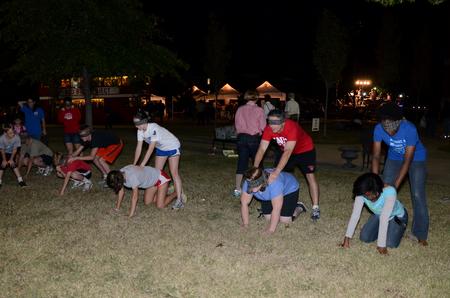 Students and families participate in Family Olympics at Union Night during Family Weekend. - Photo by Anne Richoux
