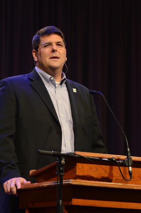 Charles Fowler, senior pastor at Germantown Baptist Church, speaks in chapel. - Photo by Zac Calvert