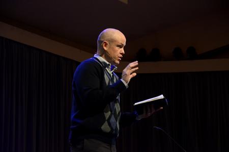 Jimmy Scroggins, senior pastor of Firs Baptist Church West Palm Beach in West Palm Beach, Fla., talks about the importance of missional living during a Faith in Practice week chapel.   - Photo by Anne Richoux