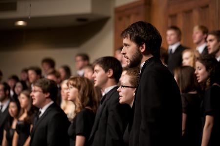 Union University Singers perform at First Baptist Church with guest choirs from the University School of Jackson. - Photo by Ryan Oetting