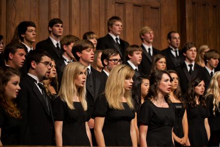 The Union University Singers perform in a choral concert at First Baptist Church in Jackson. - Photo by Ryan Oetting