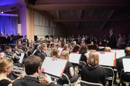 The Symphonic Band performs during "A Union Christmas" in the chapel. - Photo by Zac Calvert