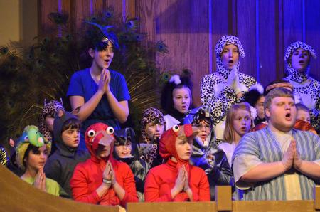 The cast of "Noah's Flood" performs for the Benjamin Britten Centennial Celebration.  - Photo by Morris Abernathy