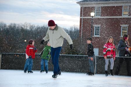 Homecoming guests enjoy an ice skating rink as a part of the Winter Wonderland. - Photo by Anne Richoux