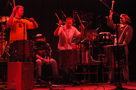 Caedmon's Call brought out the percussion at their concert during The Spring Thing Weekend. - Photo by Lindsay Stavish