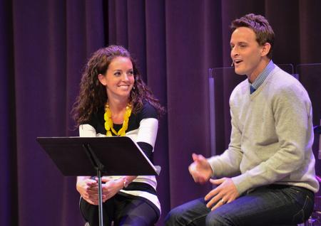 Ben Mandrell, pastor of Englewood Baptist church in Jackson, TN, speaks in chapel with his wife Lynley for the Crabtree Family Life Series. - Photo by Morris Abernathy