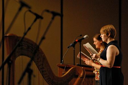 Sarah Essary, junior music education major, partipates in Psalmfest during the Read, Pray, Sing conference. - Photo by Anne Richoux