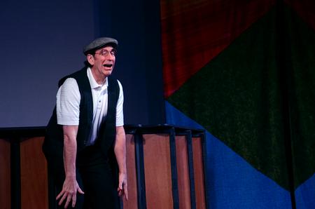 Guest artist Doug Berky performs for students and guests April 16 in the W.D. Powell Theatre.  - Photo by Anne Richoux
