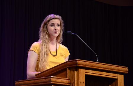Erin Sower, freshman art major, shares her experience from the Nashville GO Trip she participated in over Spring break. - Photo by Jacob Moore